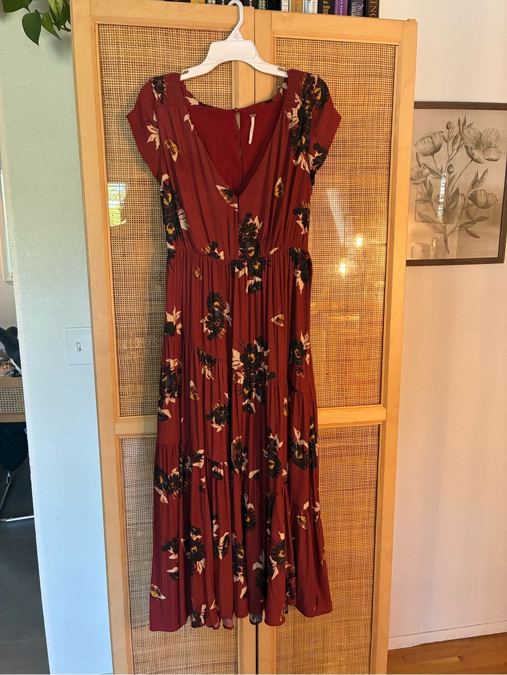 Free People Rust Floral Tiered Maxi Dress
